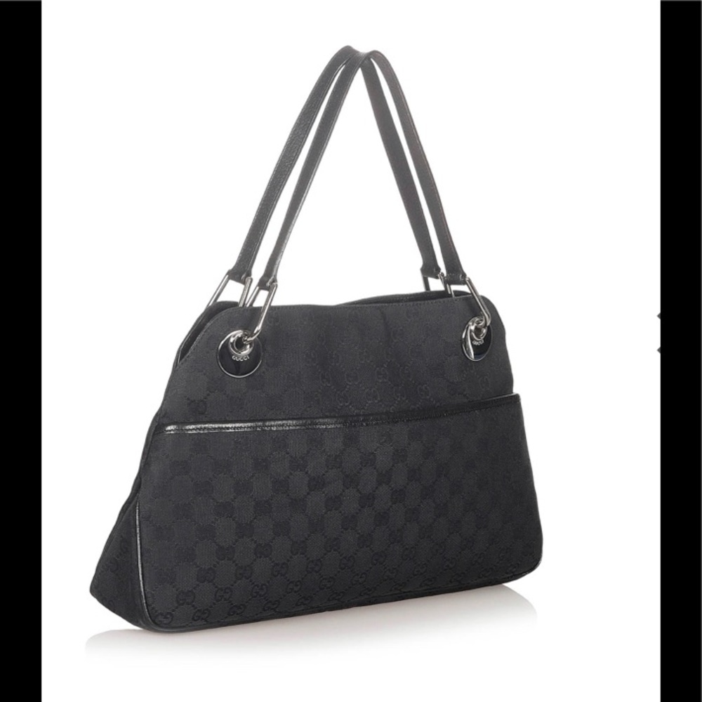 GUCCI Black GG Canvas Eclipse Bag AUTHENTIC